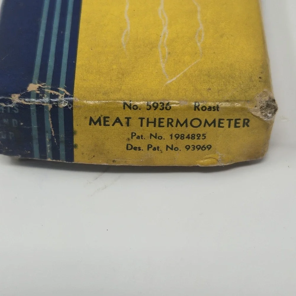 Vintage Taylor Roast Meat Thermometer And Skewer in Original Box